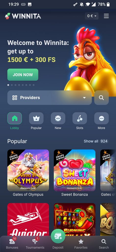 Applicazione per Winnita Online Casino 2025